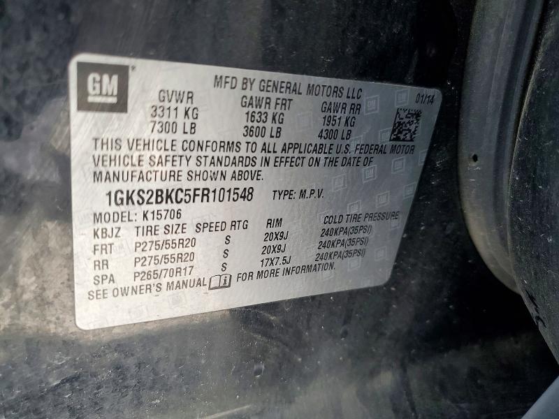 Продажа на аукционе авто 2015 Gmc Yukon, vin: 1GKS2BKC5FR101548, номер лота: 41762856