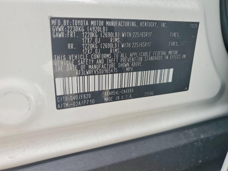 46626086 :رقم المزاد ، 4T3LWRFV5SU165415 vin ، 2025 Toyota Rav4 Hybrid مزاد بيع