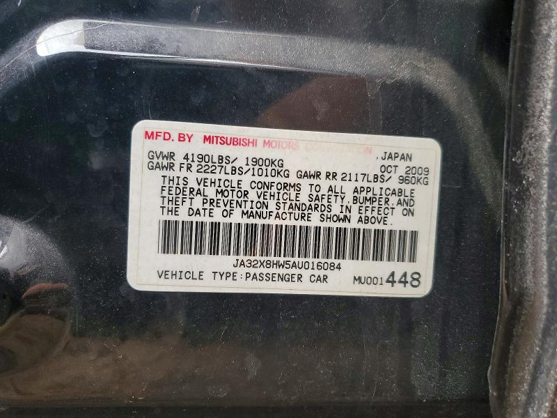 Продаж на аукціоні авто 2010 Mitsubishi Lancer, vin: JA32X8HW5AU016084, номер лоту: 46994636
