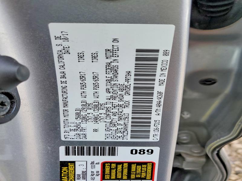 Продажа на аукционе авто 2017 Toyota Tacoma, vin: 3TMCZ5ANXHM115613, номер лота: 46863736