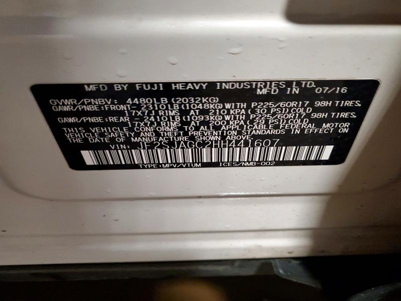 2017 Subaru Forester მანქანა იყიდება აუქციონზე, vin: JF2SJAGC2HH441607, აუქციონის ნომერი: 79628735
