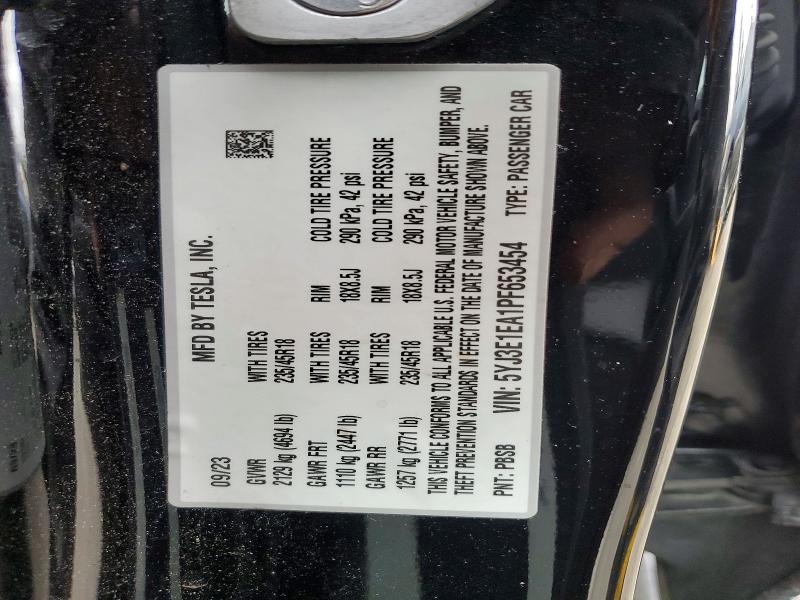 Продажа на аукционе авто 2023 Tesla Model 3, vin: 5YJ3E1EA1PF653454, номер лота: 46929776