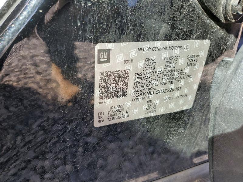 47410416 :رقم المزاد ، 1GKKNLLS0JZ220491 vin ، 2018 Gmc Acadia مزاد بيع