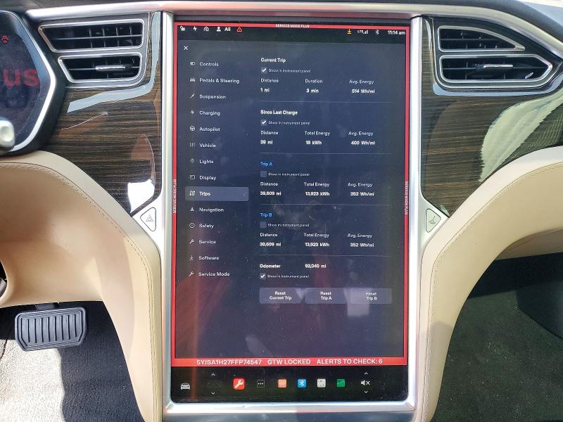 Aukcja sprzedaży 2015 Tesla Model S, vin: 5YJSA1H27FFP74547, numer aukcji: 46267206