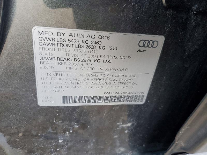 Продажа на аукционе авто 2017 Audi Q5, vin: WA1L2AFP4HA038588, номер лота: 47800696