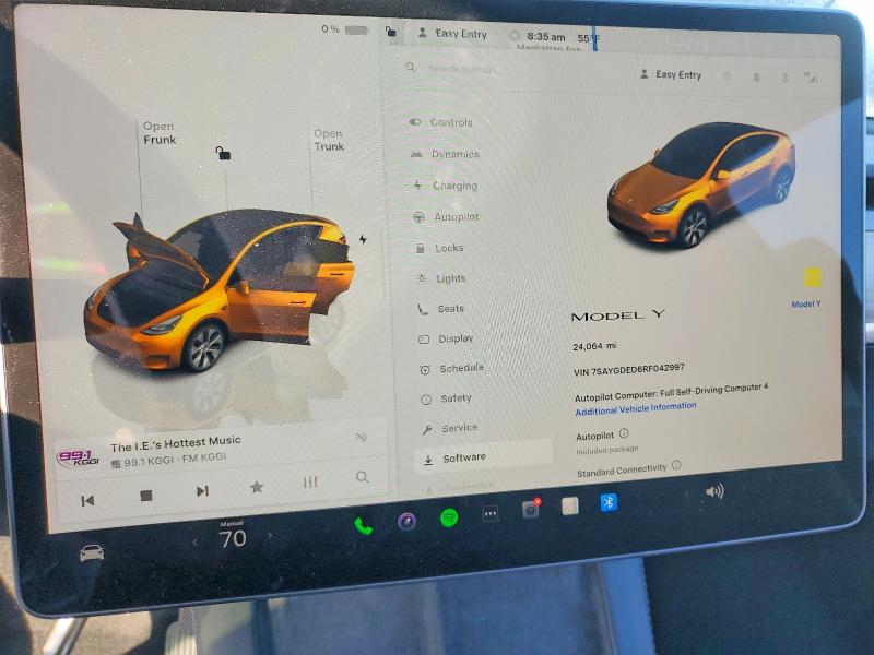 79760665 :رقم المزاد ، 7SAYGDED6RF042997 vin ، 2024 Tesla Model Y مزاد بيع