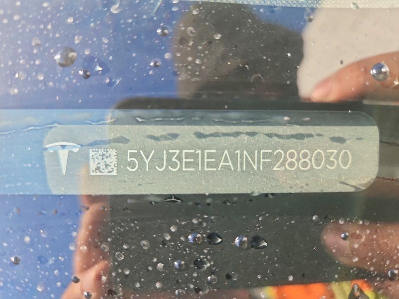 Продаж на аукціоні авто 2022 Tesla Model 3, vin: 5YJ3E1EA1NF288030, номер лоту: 46946106