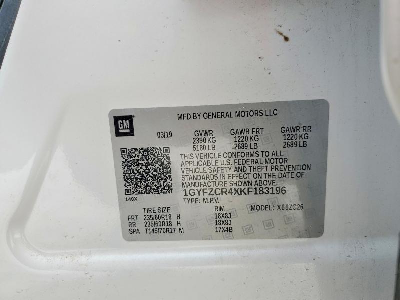 79108035 :رقم المزاد ، 1GYFZCR4XKF183196 vin ، 2019 Cadillac Xt4 مزاد بيع
