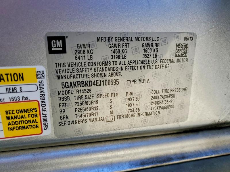 Aukcja sprzedaży 2014 Buick Enclave, vin: 5GAKRBKD4EJ100695, numer aukcji: 79841585