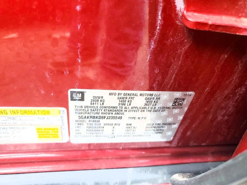 Aukcja sprzedaży 2015 Buick Enclave, vin: 5GAKRBKD8FJ235549, numer aukcji: 79647725