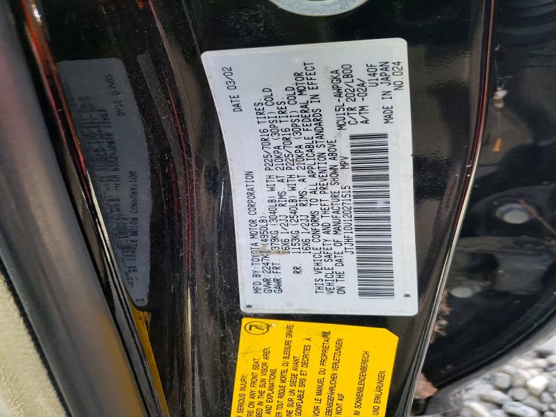Aukcja sprzedaży 2002 Lexus Rx 300, vin: JTJHF10U120271515, numer aukcji: 46357696