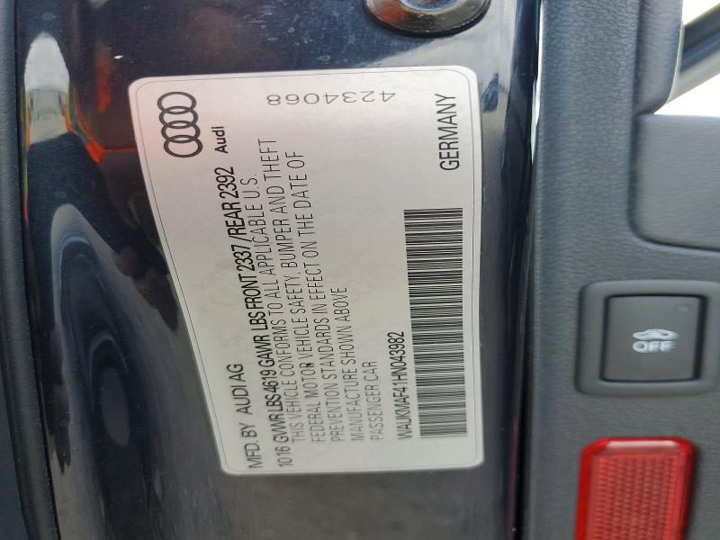 47399846 :رقم المزاد ، WAUKMAF41HN043982 vin ، 2017 Audi A4 مزاد بيع