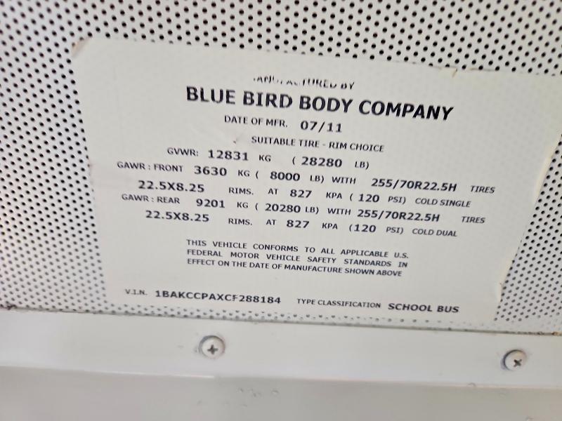 Продажа на аукционе авто 2012 Blub School Bus, vin: 1BAKCCPAXCF288184, номер лота: 47112866