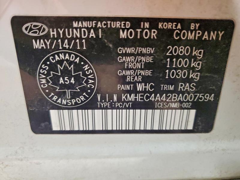 79268585 :رقم المزاد ، KMHEC4A42BA007594 vin ، 2011 Hyundai Sonata Hybrid مزاد بيع