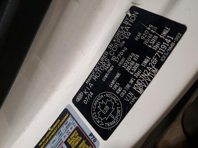 42010886 :رقم المزاد ، KNDJN2A26F7119141 vin ، 2015 Kia Soul Lx/s/x-line مزاد بيع
