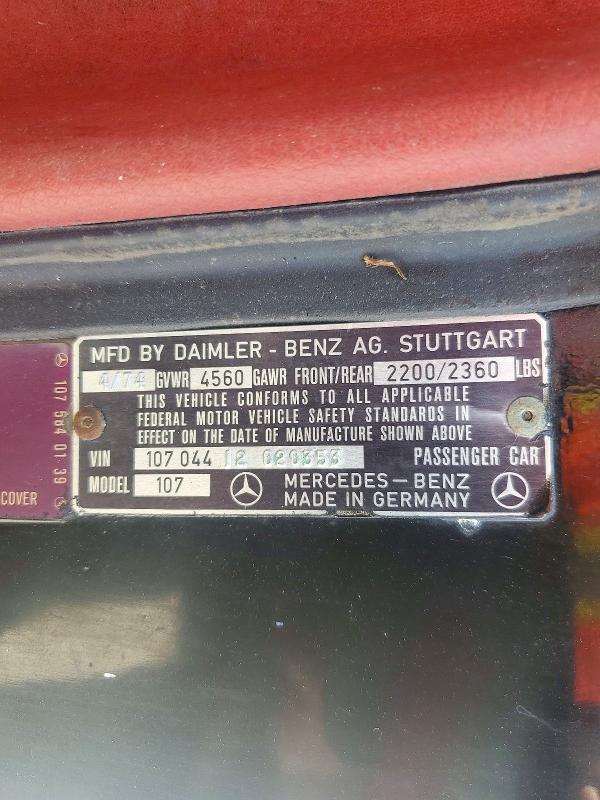 47827506 :رقم المزاد ، 10704412020353 vin ، 1974 Mercedes-benz 450 Sl مزاد بيع