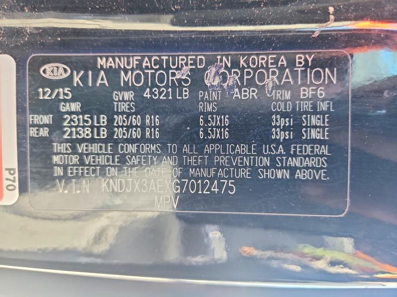 Aukcja sprzedaży 2016 Kia Soul Ev, vin: KNDJX3AEXG7012475, numer aukcji: 47946376