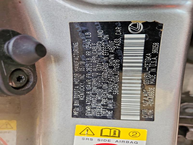 Продажа на аукционе авто 2018 Lexus Es 350, vin: 58ABK1GG4JU110916, номер лота: 41717156
