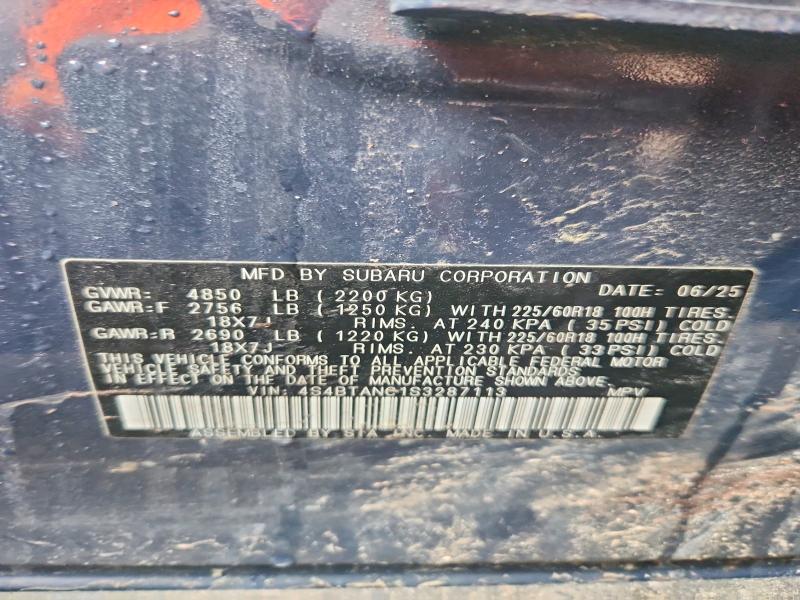 Aukcja sprzedaży 2025 Subaru Outback, vin: 4S4BTANC1S3287113, numer aukcji: 78640715