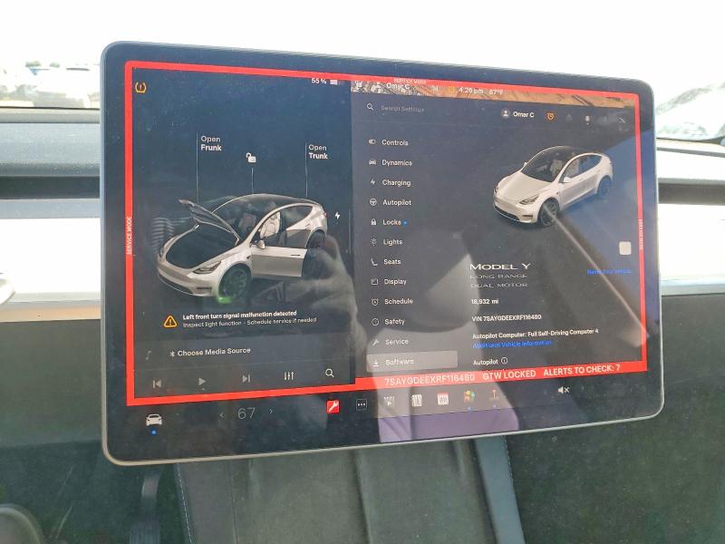 46902716 :رقم المزاد ، 7SAYGDEEXRF116480 vin ، 2024 Tesla Model Y مزاد بيع