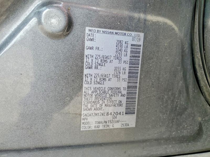 Продаж на аукціоні авто 2019 Nissan Rogue, vin: 5N1AT2MT2KC842041, номер лоту: 79777495
