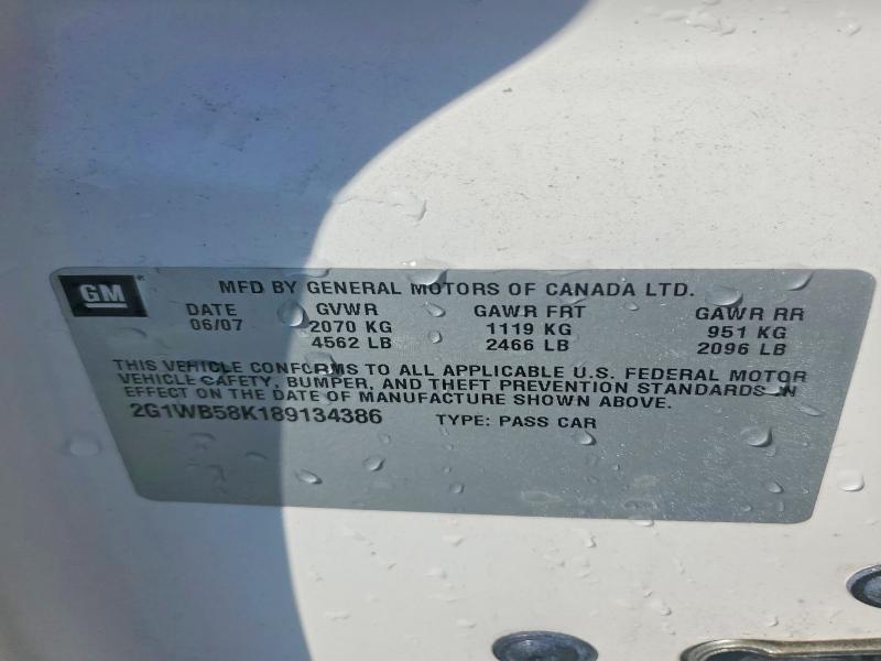Продаж на аукціоні авто 2008 Chevrolet Impala, vin: 2G1WB58K189134386, номер лоту: 46978016