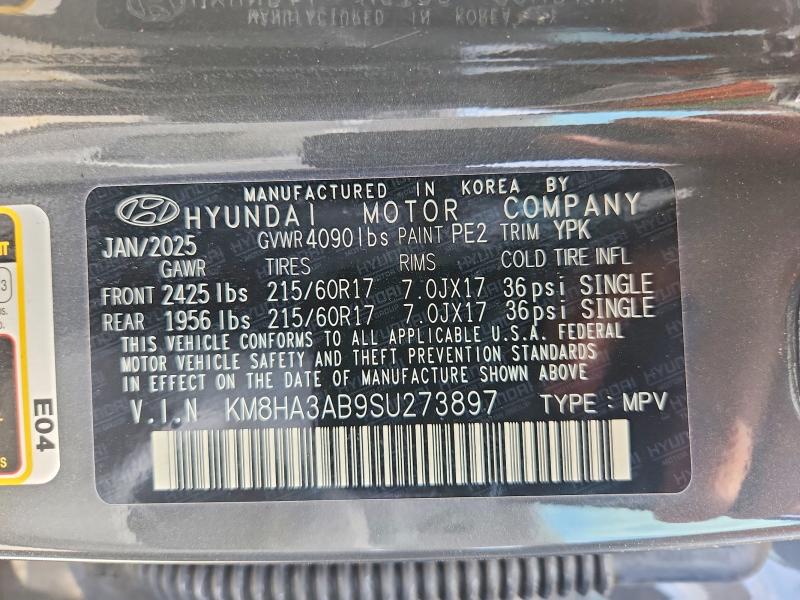 48357106 :رقم المزاد ، KM8HA3AB9SU273897 vin ، 2025 Hyundai Kona مزاد بيع
