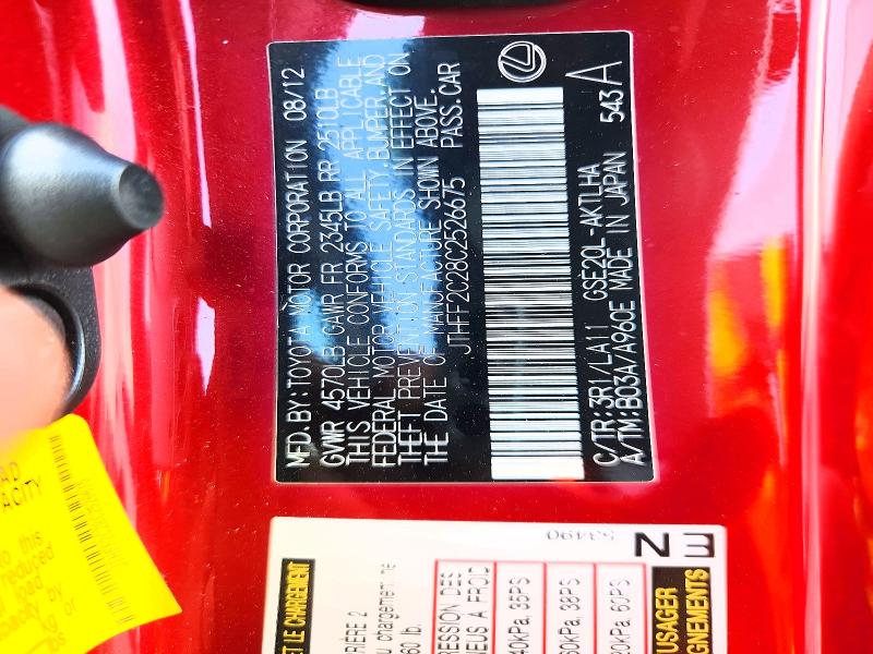Aukcja sprzedaży 2012 Lexus Is 250c, vin: JTHFF2C28C2526675, numer aukcji: 47311336