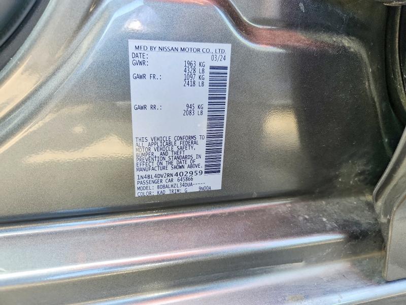 Продажа на аукционе авто 2024 Nissan Altima, vin: 1N4BL4DV2RN402959, номер лота: 42016506