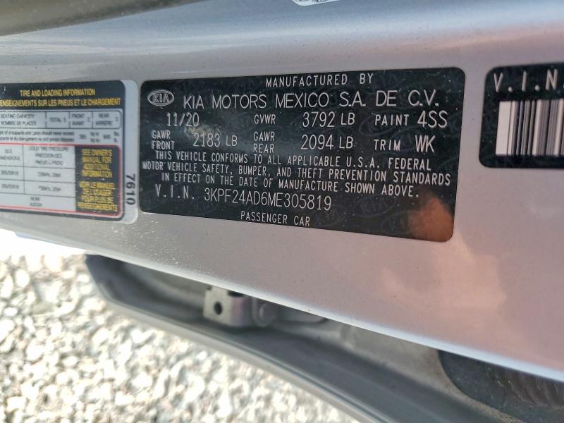Продаж на аукціоні авто 2021 Kia Forte, vin: 3KPF24AD6ME305819, номер лоту: 47726766