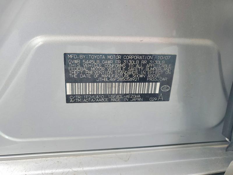 Aukcja sprzedaży 2008 Lexus Ls 460, vin: JTHBL46F285058921, numer aukcji: 79739535