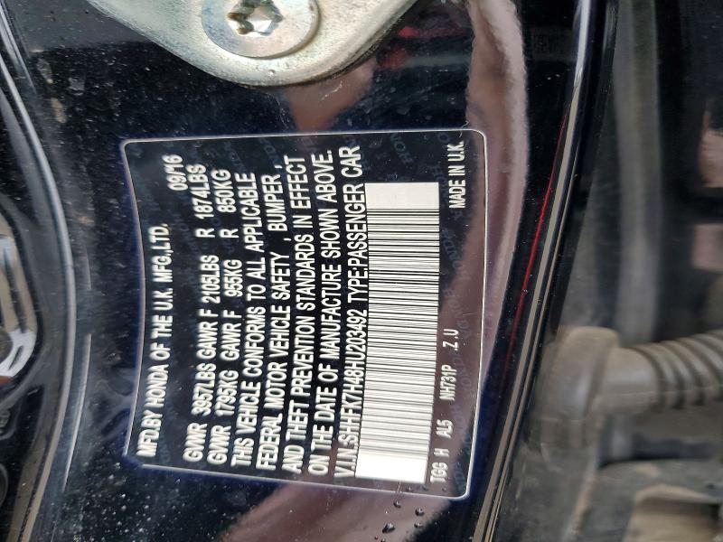 Aukcja sprzedaży 2017 Honda Civic, vin: SHHFK7H48HU203492, numer aukcji: 48040496
