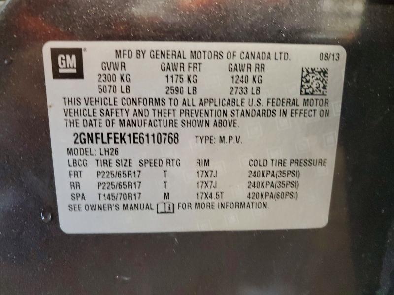 Продажа на аукционе авто 2014 Chevrolet Equinox, vin: 2GNFLFEK1E6110768, номер лота: 46203136