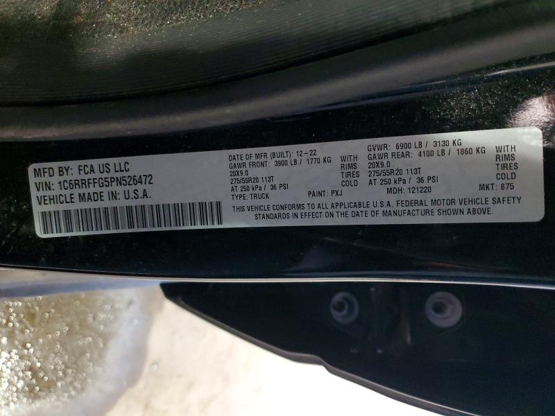 47072326 :رقم المزاد ، 1C6RRFFG5PN526472 vin ، 2023 Ram 1500 مزاد بيع