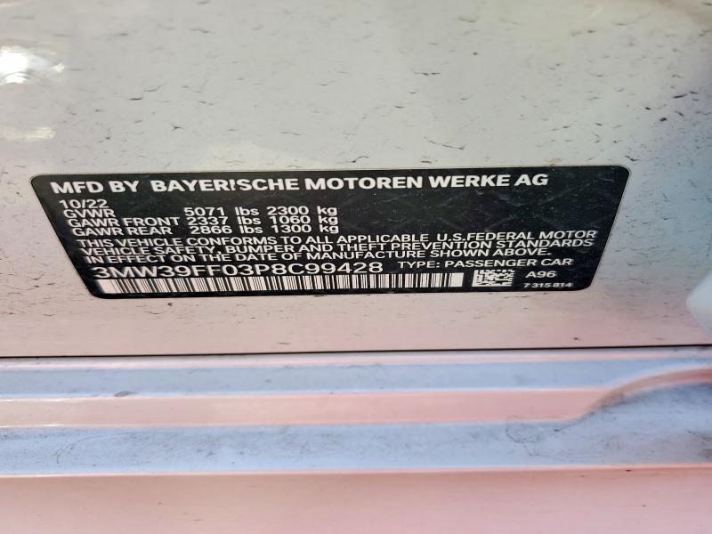 Auction sale of the 2023 Bmw 330e, vin: 3MW39FF03P8C99428, lot number: 47826766