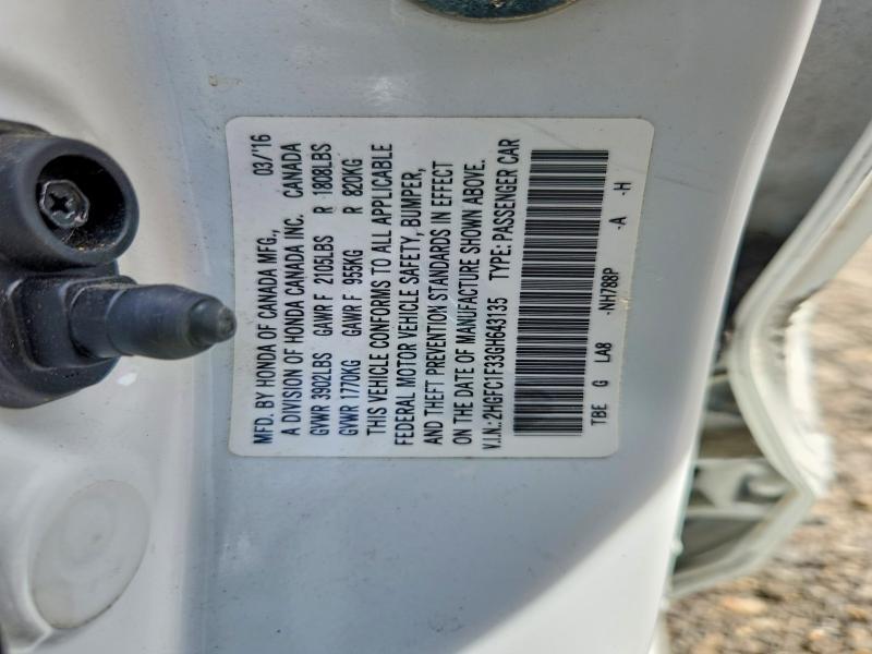 Продажа на аукционе авто 2016 Honda Civic, vin: 2HGFC1F33GH643135, номер лота: 46721976