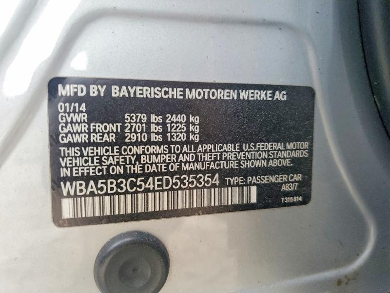 47245666 :رقم المزاد ، WBA5B3C54ED535354 vin ، 2014 Bmw 535 مزاد بيع