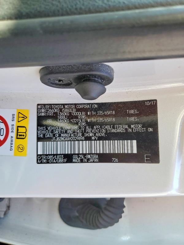 Aukcja sprzedaży 2017 Lexus Rx 350, vin: JTJBZMCAXH2029898, numer aukcji: 47394796
