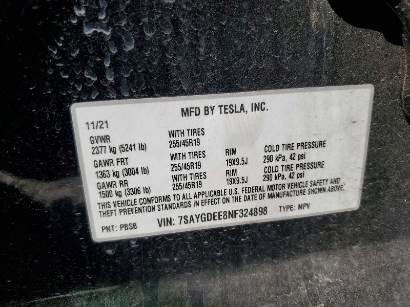 Aukcja sprzedaży 2022 Tesla Model Y, vin: 7SAYGDEE8NF324898, numer aukcji: 46441386