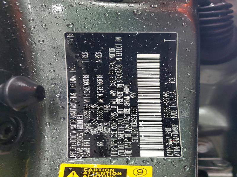 2019 Toyota Highlander მანქანა იყიდება აუქციონზე, vin: 5TDJZRFH3KS940661, აუქციონის ნომერი: 47308536