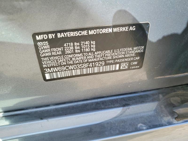 Продаж на аукціоні авто 2025 Bmw Motorrad 330i, vin: 3MW69CW03S8F41929, номер лоту: 45455656