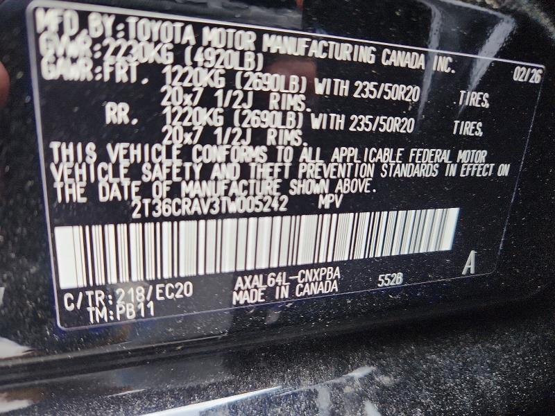 2026 Toyota Rav4 მანქანა იყიდება აუქციონზე, vin: 2T36CRAV3TW005242, აუქციონის ნომერი: 46263856