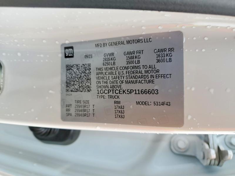 2023 Chevrolet Colorado მანქანა იყიდება აუქციონზე, vin: 1GCPTCEK5P1166603, აუქციონის ნომერი: 78103395