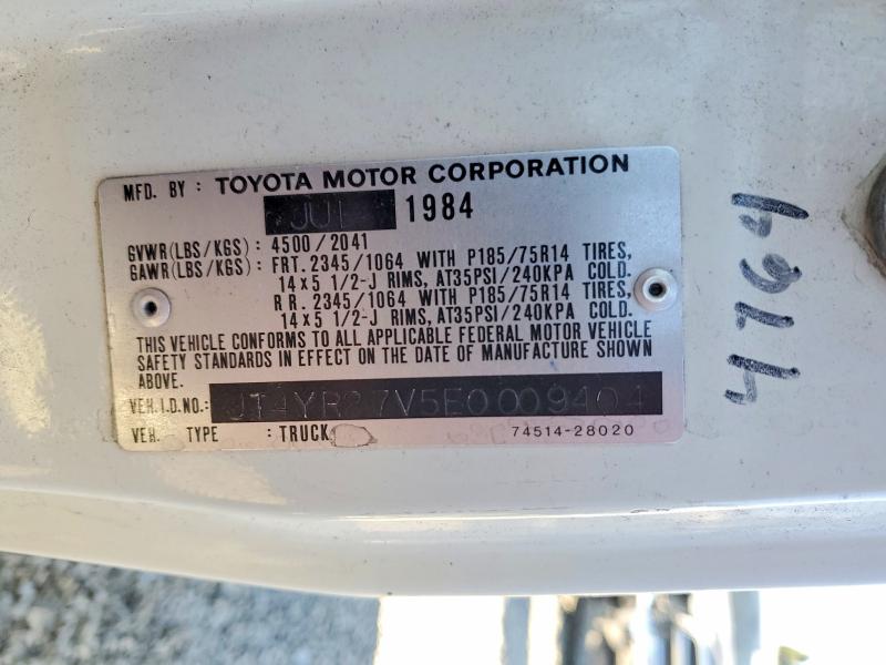 Продаж на аукціоні авто 1984 Toyota Van, vin: JT4YR27V5E0009404, номер лоту: 47964326