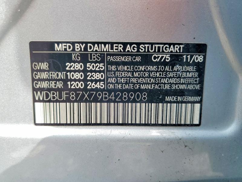 Продажа на аукционе авто 2009 Mercedes-benz E, vin: WDBUF87X79B428908, номер лота: 45509446