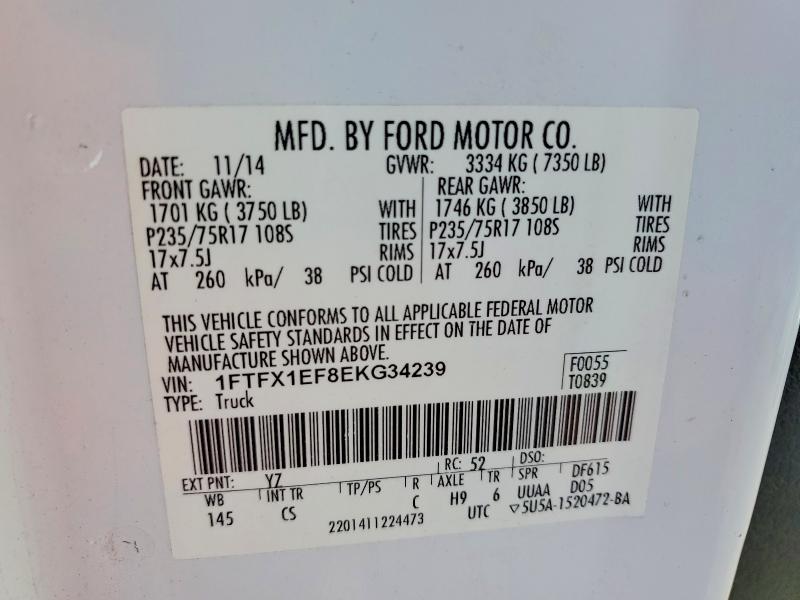 Продаж на аукціоні авто 2014 Ford F150, vin: 1FTFX1EF8EKG34239, номер лоту: 45575136