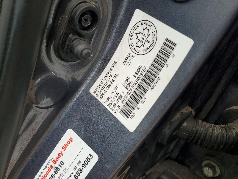 Aukcja sprzedaży 2019 Honda Civic, vin: 2HGFC2F70KH009167, numer aukcji: 46280896