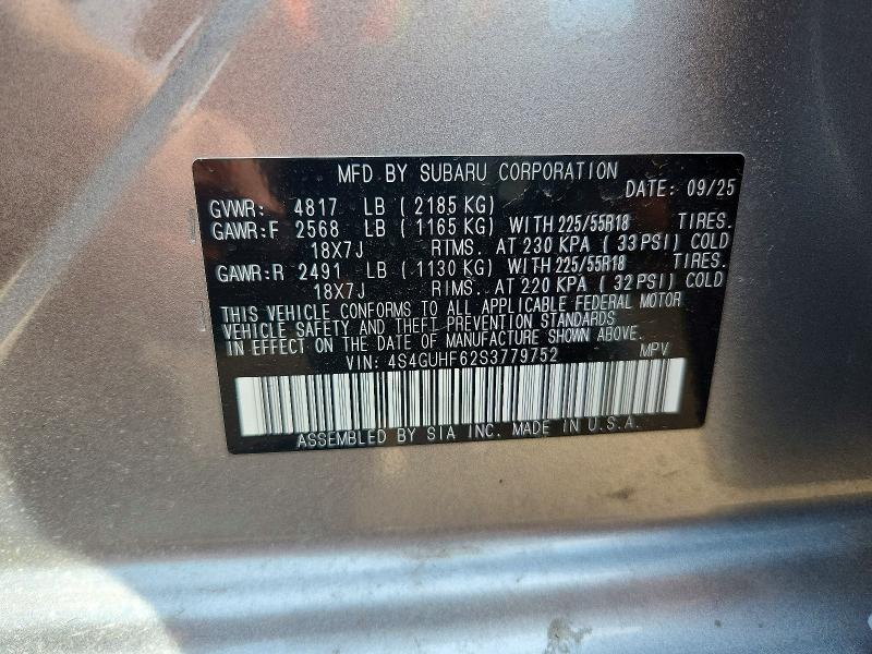 Продажа на аукционе авто 2025 Subaru Crosstrek, vin: 4S4GUHF62S3779752, номер лота: 46699266