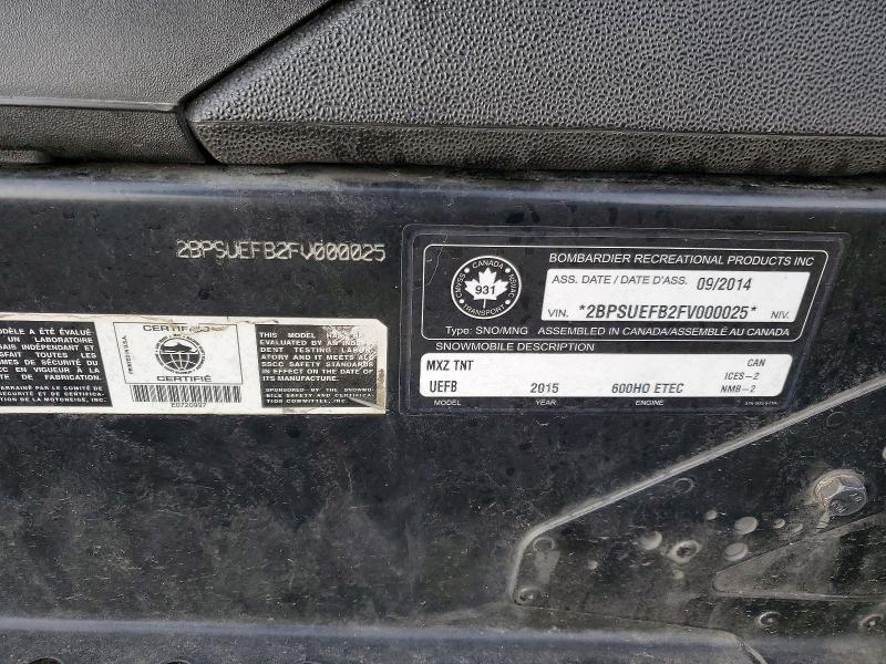 Продажа на аукционе авто 2015 Ski Doo Mxz Tn, vin: 2BPSUEFB2FV000025, номер лота: 79568605