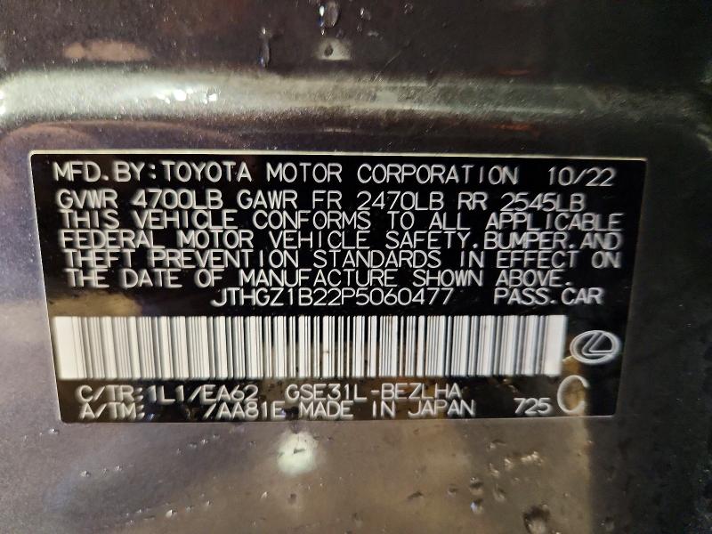 Aukcja sprzedaży 2023 Lexus Is 350, vin: JTHGZ1B22P5060477, numer aukcji: 46281066